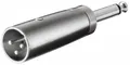 XLR Metall Adapter, XLR Stecker 3-Pin - 6,35mm Klinkenstecker 2-Pin, Mono Cannon