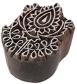 GURU SHOP Indischer Textilstempel, Holz Stoffdruckstempel, Blaudruck Stempel, Druck Modell - 4x5 cm Blume 9