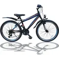 26 Zoll Mountainbike Fahrrad mit Gabelfederung & Beleuchtung 21-GANG SHIMANO FASTER BBO - Schwarz