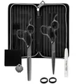 Olivia Garden Scheren SilkCut PRO Matt Black Set HS 5,75 u. MS 6,0 Zoll - S-1165 LEFT
