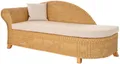 Krines Home Recamiere Rattan Recamiere Elegance Rattanliege Chaiselongue Links mit Polster