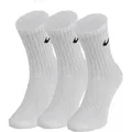Nike Value Baumwolle Crew 3er Pack Socken verschiedene Farben, Größe:M, Farbe:weiß - Weiß - 38-42