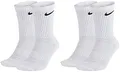 NIKE 4 Paar Herren Damen Socken Lang SX4508 weiß oder schwarz, Größe:38-42, Sockenpakete:4 Paar weiss