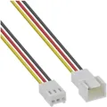 INLINE Lüfterkabel Verlängerung, 3pol Molex Stecker/Buchse, Tachosignal, 1m