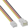 InLine Lüfterkabel Verlängerung 3pol Molex Stecker auf Buchse mit Tachosignalübertragung für PC Lüfter Gehäuse Lüfterkabel, 1m, 33328N