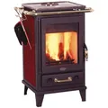 Fireplace Kaminofen Florenz Keramik, 7 kW, Zeitbrand, mit Kochplatten rot