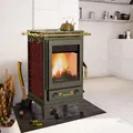 Fireplace Florenz Kaminofen Keramik Bordeaux 7 kW Holzofen Kochplatte