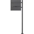 ML-Design Standbriefkasten Anthrazit mit Zeitungsfach mit Standfuß Anthrazit