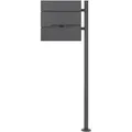 Ml-design - Ecd Germany Standbriefkasten Mit Zeitungsfach, Design Briefkasten Mit Pfosten Standfuß, Briefkastenanlage, Briefkastenständer Anthrazit Edelstahl, Postkasten Anthrazit Edelstahl Pulverbeschichtet