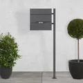 Briefkasten mit Ständer Standbriefkasten Edelstahl Briefkasten Anthrazit