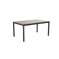 Keter Porto Esstisch für den Außenbereich, für Garten und Terrasse, 160 x 95 x 75 cm, geeignet für 6 Personen, Tischplatte in Holzoptik, Gestell aus Metall, Graphit
