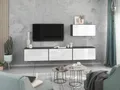 Wohnwand VARIANTO 4 Schrank Set 4 tlg., 228 cm, anthrazit matt / weiß Hochglanz, Wandhängend, 4 Schränke mit Klappen und Softclose