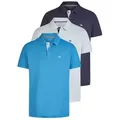 TOM TAILOR Poloshirt Herren Poloshirt 3er-Set Regular Fit (Vorteilspack, 3-tlg) aus 100% Baumwolle bunt M (48)