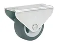 Dörner + Helmer Parkett-Bockrolle, 30mm x 14mm, 35kg Tragkraft, 46mm x 20mm Platte, Klein, TPE-Rad, Richtungsfixiert