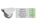 Parkett-Bockrolle 30x14 mm Gl, S-Rad, weiche Laufbahn Platte 46x20mm (35kg)