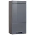 Hängeschrank INOSIGN "Avena", grau (grau, grau hochglanz), B:37cm H:77cm T:23cm, Schränke, Badschrank mit wechselbarem Türanschlag - (B/T/H) 37/23/77 cm