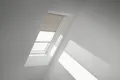 VELUX Vorteils-Set Verdunkelungsrollo sandbeige gepunktet und Faltstore Plissee weiß manuell Rahmen aluminium DFD M10 45