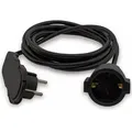 Rev - Schutzkontakt-verlängerung Smart, Mit Flachstecker, 3 M, Schwarz