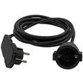 REV Flachstecker Verlängerung - Flachstecker 8mm, Verlängerungskabel 3m, max. 3680W, schwarz
