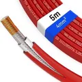 hb-digital Solarkabel 4 mm² H1Z2Z2-K TÜV Zertifiziertes Photovoltaik Kabel für PV Anlagen 5m Rot