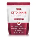 Be Keto Diet Shake Wilde Himbeere 500g | Mahlzeitenersatz mit MCT-Öl & Kollagen | Nur 74 kcal, 14g Protein, 1,4g Kohlenhydrate | 25 Portionen | Low Carb Eiweißpulver zum Abnehmen | Ohne Zuckerzusatz