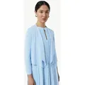 comma Cardigan Strickjacke Feinstrick-Cardigan mit Ajour-Detail blau M