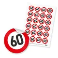 itenga 24x Sticker "60" Verkehrsschild (Motiv 107)