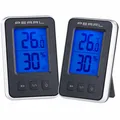 PEARL 2er Pack Digitales Thermometer/Hygrometer mit großem beleuchtetem LCD