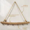 Deko Holzstange mit Kordel & Haken, AST Holz Treibholz Deko Hänger, Dekoration Stock Dekoast Holzbalken Dekozweig zum aufhängen, Fensterdeko Türhänger Wanddeko, Größe, Größe:50 cm mit 5 Haken