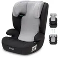 BooBoo Autokindersitz Safety Oslo (ohne Isofix), ab: 4 Jahren, bis: 12 Jahre, ab: 100 cm, bis: 150 cm, sicher & bequem für Kinder von 100 bis 150 cm, einfache Montage grau|schwarz