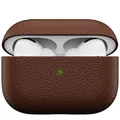 KeyBudz Artisan Leder Schutzhülle für Apple AirPods Pro Case, Etui, Ledertasche Echtleder, Kopfhörer Ohrhörer Zubehör, braun