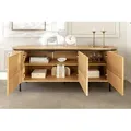 riess-ambiente Sideboard ATELIER 160cm natur / schwarz – Eichen-Optik, Metall, modern (Einzelartikel, 1 St), kompakte Kommode mit vier geschlossenen Fächern – ideal für Wohnzimmer braun 160 cm x 76 cm x 40 cm