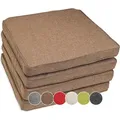 sunnypillow 4er Set Stuhlkissen wasserdicht UV-lichtecht 45 x 45 x 5cm | Polsterauflage Auflage für Stühle / Bänke | Sitzkissen Stuhlauflage fü...