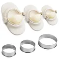 Poraceous 6 Stück Dumpling Maker, Empanadas Maker Set, 3 Größen Ravioli Former+3 Rundem Teigausstecher, Wonton, Potsticker, Pierogi & Gyoza, Klein 7 cm, Mittel 8 cm, Groß 11 cm, Beige