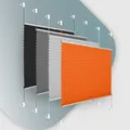 Plisseerollo ohne Bohren Klemmfix 75x120cm(BxH) Orange Jalousie Sonnenschutz Easyfix Faltrollo Lichtdurchlässig Rollo für Fenster & Tür