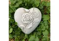 Radami Gartenfigur Grabherz Rosen Gedenkstein Grabschmuck Grabdeko Trauerherz Handarbeit