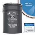 WO-WE Bodenversiegelung Schwimmbadfarbe Poolfarbe Schwimmbeckenfarbe SL400, 1-20L, Seidenmatt, Wasserbeständig