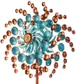 Kobolo Windrad Bubbles XXL, 61x213 cm, braun, XXL Metallwindrad, wetterfester & dekorativer Gartenstecker als Eyecatcher für Beet, Rasen, Vorgarten & Moderne Gartengestaltung
