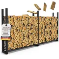 LAWA Living and Lifestyle Kaminholzregal aussen Metall 223x25x115 Stapelhilfe Brennholz VERZINKT 800kg Feuerholzregal für 25cm und 33cm Holz Kaminholzunterstand Brennholzregal Terrasse Garten