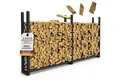 LAWA Living and Lifestyle Kaminholzregal außen Brennholzregal Metall Stapelhilfe verzinkt Feuerholz Regal, BxTxH:223.00x25x115.00 cm, pulverbeschichtet, schwarz, ohne Plane, Kaminholzlager Outdoor