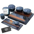 Moritz & Moritz VIDA 29-tlg. Sushi Geschirr Set für 4 Personen - Sushi Servierset mit 3x Sushi-Platte - 4x Sushi-Teller, Miso-Schale, Schälchen und Stäbchen