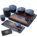 Moritz & Moritz Sushiteller Moritz & Moritz VIDA 29tlg Sushi Set Blau, (29 St), für 4 Personen - 29 Teile