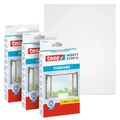 tesa Insect Stop Klett Fliegengitter für Fenster - Insektenschutz mit Klettband, zuschneidbar - Mückenschutz ohne Bohren - 3 x Fliegen Netz - 110 cm x 130 cm - Weiß