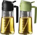Ölsprüher 470ml 2-in-1 Ölspender Schwarz Blau mit Etiketten für Küche Geschenk