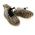 heimtexland Kinder Gummistiefel Schnürboots Mädchen Stiefel Gummistiefelette (Typ880, Leopard) Stiefeletten Trend Regen Boots wasserdicht Leopard Blumen bunt 32 EU