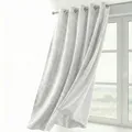 BEAUTEX Samt Vorhang Ösen Verdunkelung Gardine Velvet Blickdicht, 140x145 cm (Breite 140 cm, Höhe 145 cm, Weiß)