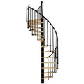 Minka Spindeltreppe Berlin in schwarz mit Buchenstufen bis 309cm Geschosshöhe Ø140cm