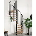 Minka Spindeltreppe Berlin In Schwarz Mit Buchenstufen Bis 309cm Geschosshöhe Ø140cm
