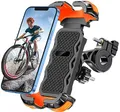 Glangeh Handyhalterung Fahrrad Lenker, [Sicheres Schloss] 360° Drehbar Universal Handyhalterung Motorrad, Vollständiger Schutz Handyhalter Lenkergriffe für MTB Scooter, für 4,7-6,8 Smartphone