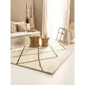 benuta Wollteppich Berber, rechteckig, Höhe: 31 mm, 100% Wolle, Teppich Wohnzimmer, Schlafzimmer, Esszimmer, Flur, Hygge weiß 120 cm x 170 cm x 31 mm
